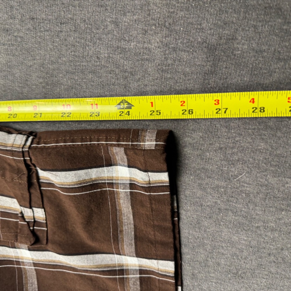Shaka Wear Mens 3XL Brown Plaid Cargo Shorts Elastic Waist Streetwear Casual - Picture 5 of 11